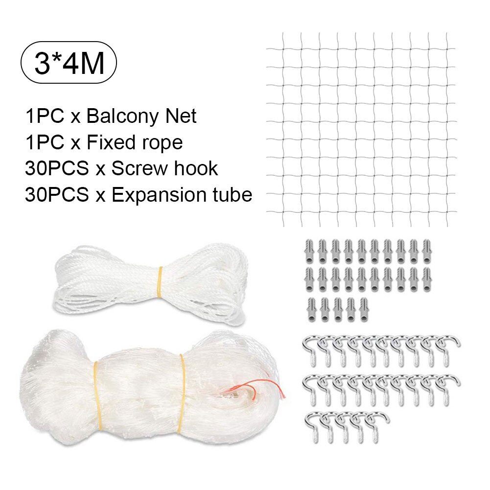 Dog Railing Anti Fall Pet Protection Indoor Outdoor Kids Window Cat Safety Net For Balcony Prevents Escaping Garden Home Fence: A / 3x4M