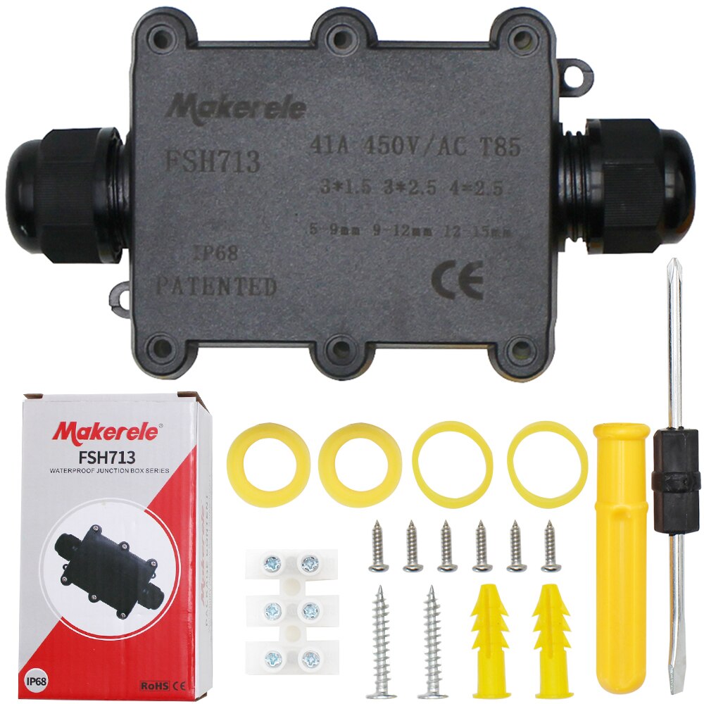 Waterproof Junction Box IP68 2 Way 450V 41A Plug Line M20 Coaxial Underground Electrical Wire Range 5 to 15mm