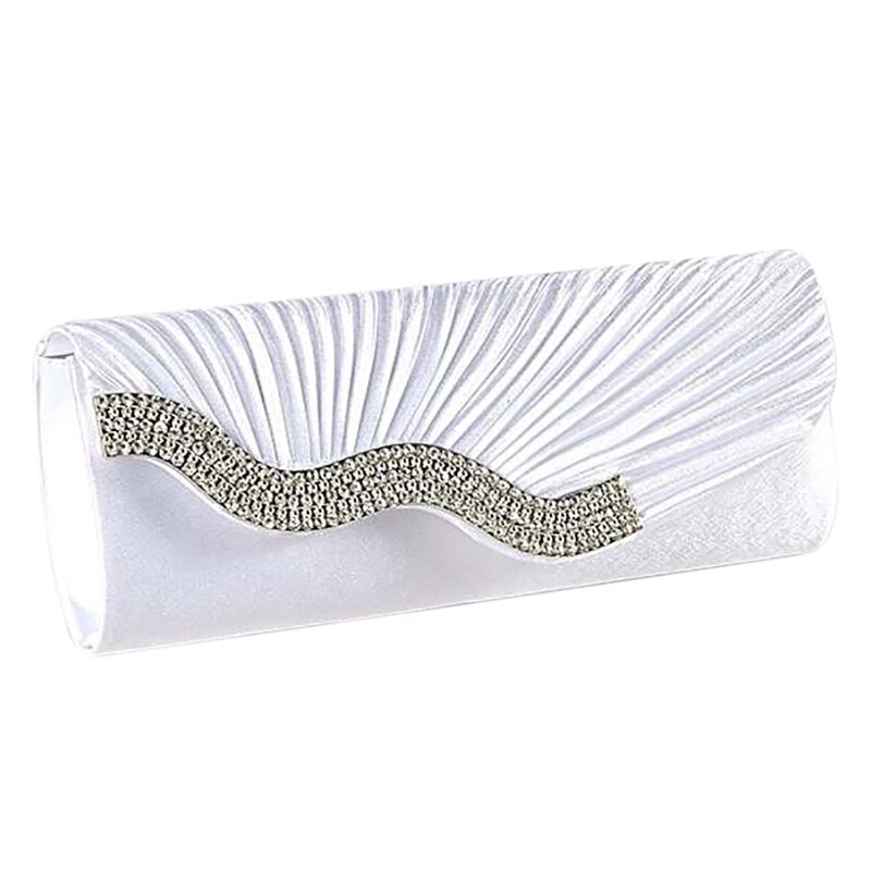 AUAU-Ladies Handbag Evening Clutch Wallet Fabric French Bread Satin French Bag: Default Title
