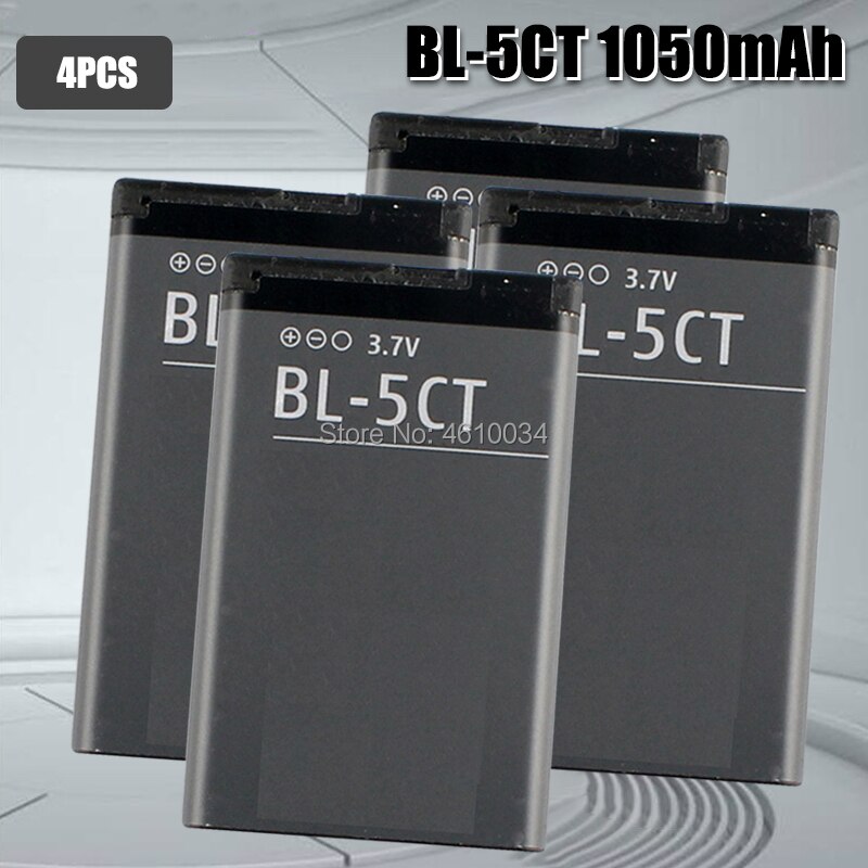 Bl -5ct bl 5ct genopladeligt mobiltelefon erstatningsbatteri til nokia  c5-00 6303 c3-01 3720 classic batteri: 4 stk