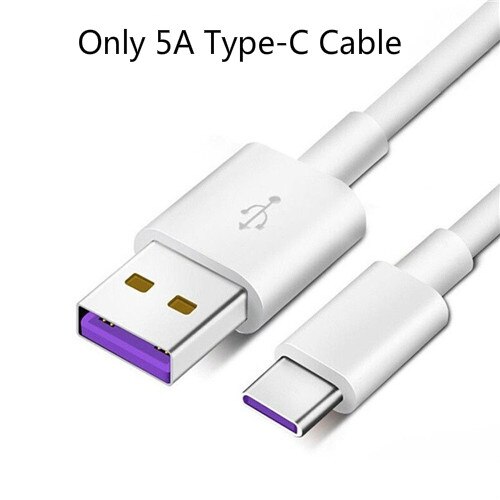 5A 3A Type C Cable Super Fast Charge USB C Cable QC 3.0 2.0 Rapid Charging Wire SuperCharge Phone Cord for Huawei Honor Xiaomi: 5A White Cable / 1m