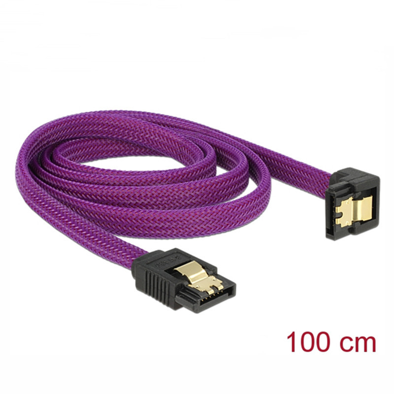 SATA 3.0 7 danych 6 Gb/s kabel, strąk kątem pionowo w dół SSD kabel dysku twardego HDD kabel robić transmisji danych z kolorowe nylonowy rękaw kabel