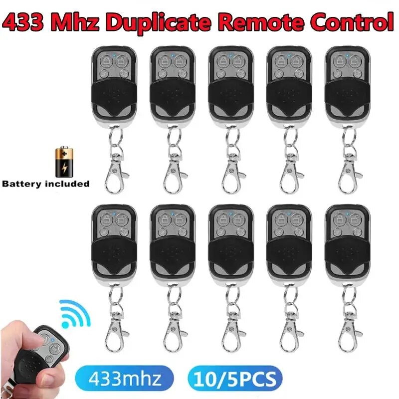 5/10PCS Duplicate Garage Door Remote Control 433MHZ Electric Garage Door Key Wireless Duplicate Remote Control Metal 4 Button: Other
