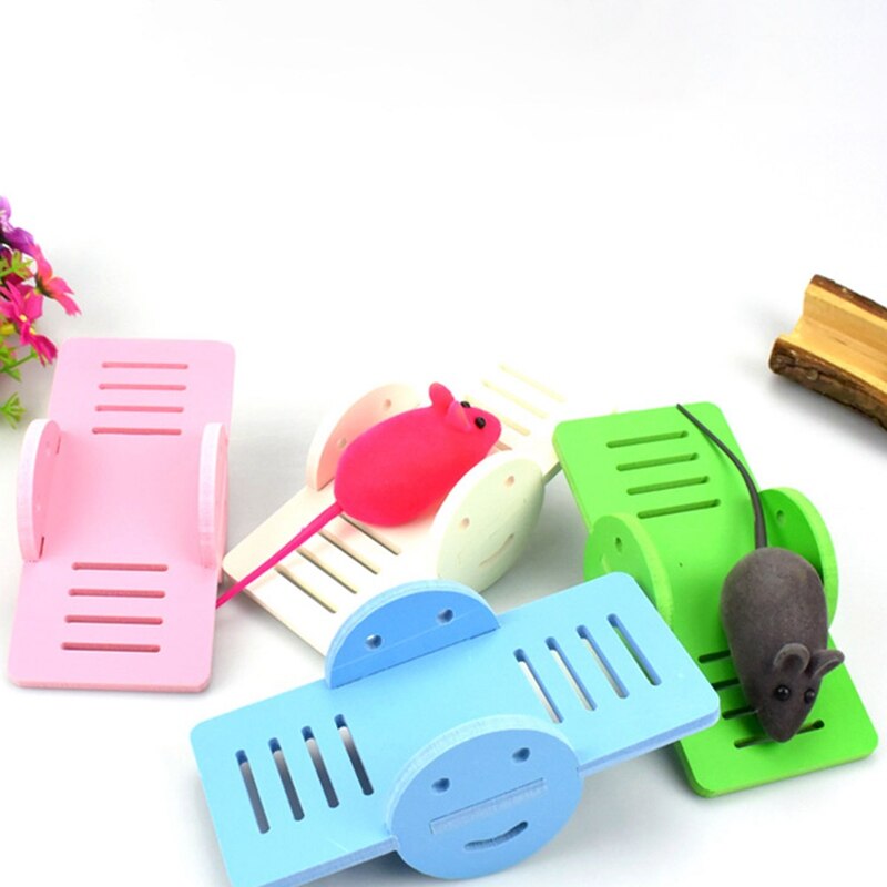 1 Set /3Pcs Mooie Candy Kleur Houten Hamster Wip Speelgoed Huisdier Kleine Dier Speeltuin Speelgoed