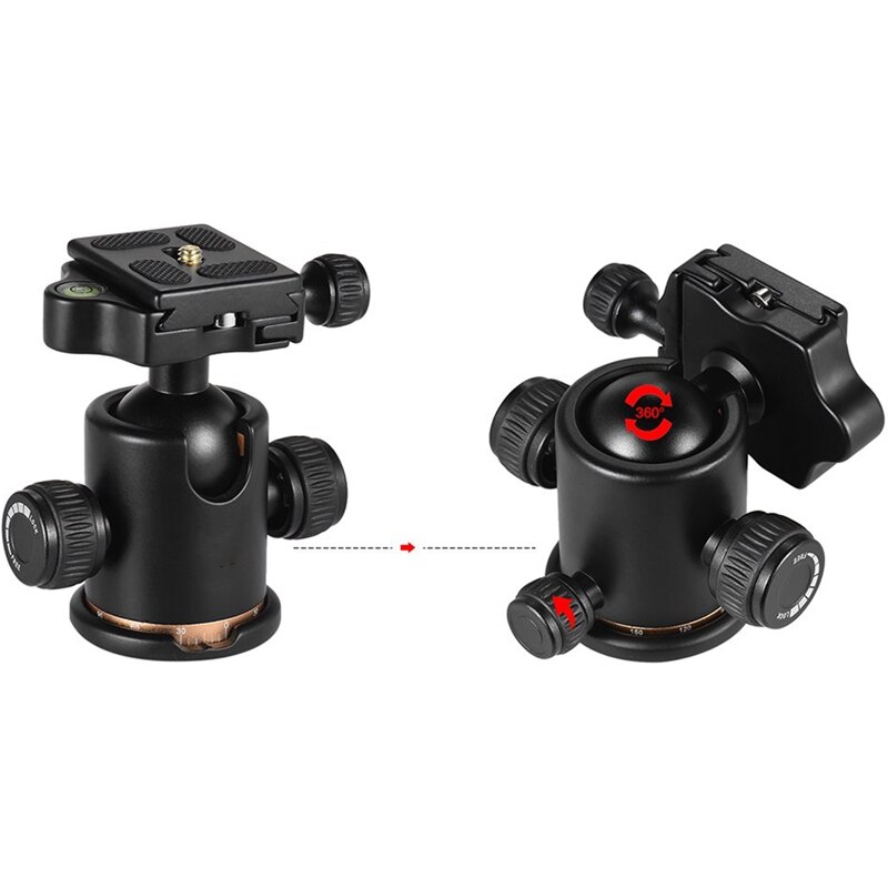 Camera Ball Head Tripod With Quick Release Plate Fits With Arca-Type Quick-Release System Max Load 8 Kg For Canon 5 D Markii Iii