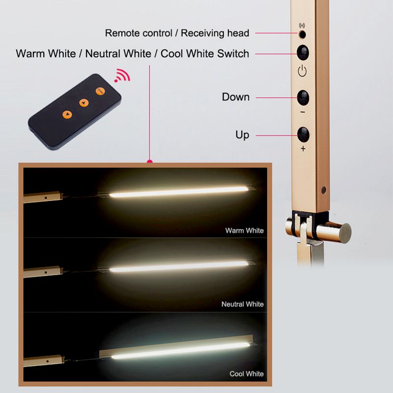 Brazo Largo lámpara de escritorio con Clip Oficina lámpara de escritorio Led ojo-Protección de larga vida libro lámpara para dormitorio Led luz 3-nivel de brillo y Color