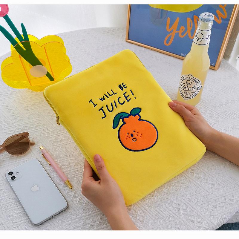 Bentoy Milkjoy cute orange Handbag 10.5 11inch Mac ipad Case Holder Cute Korea iPad Bags Cotton Soft Travel Business