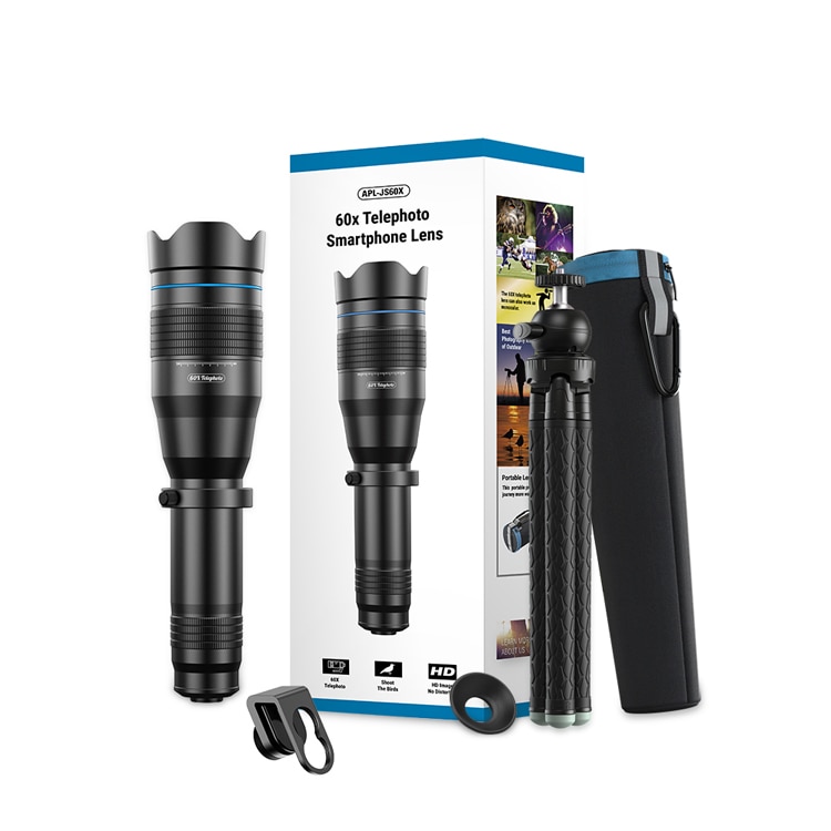 APEXEL 28x/36x/60x HD Telephoto Zoom Smartphone Monocular Telescope Camping Phone Telephoto Lens for Xiaomi/Samsung/Android