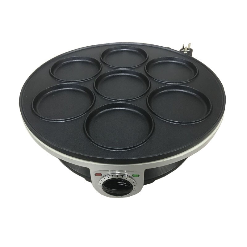 Máquina de panqueca elétrica multifuncional, chapa de uso caseiro para cozinhar panquecas com 7 buracos, máquina de café da manhã 1 peça