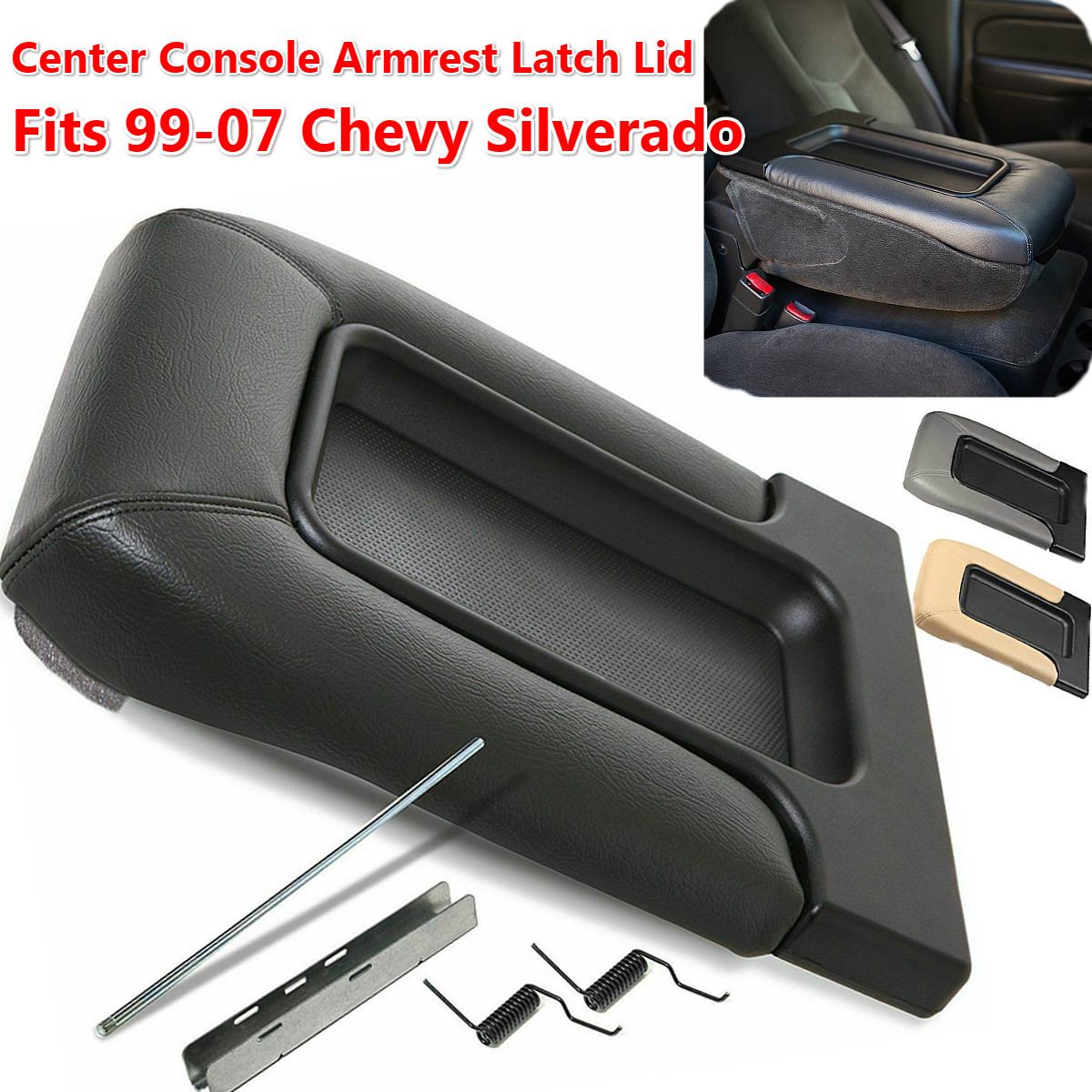 Interior Armrest Hinge Latch Center Console Lid Replacement Kit For Chevy Avalanche Suburban GMC Sierra Yukon