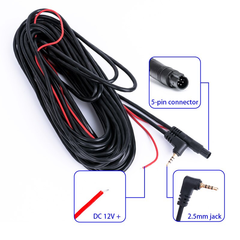 Câble de vidéo RCA 5.5m/9.5m/14.5m, Extension 5 broches à 2.5mm, pour caméra de recul de voiture, facile à utiliser