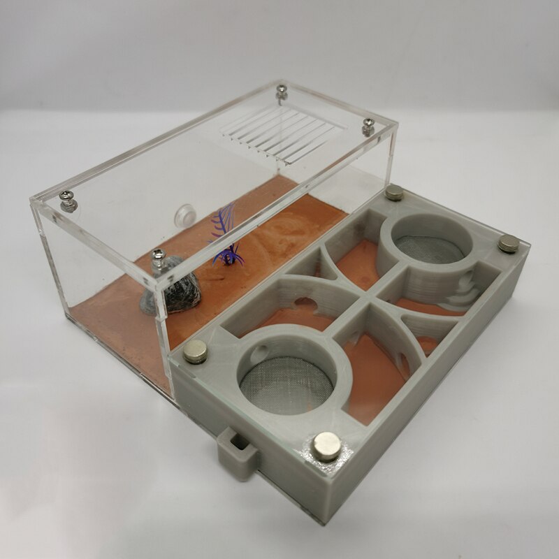 Large Size Ant Farm 3D Printing Flat Ant Nest Acrylic Activity Area Ant Workshop Castle Ant Nest With Shading Board 18x18x6.5cm