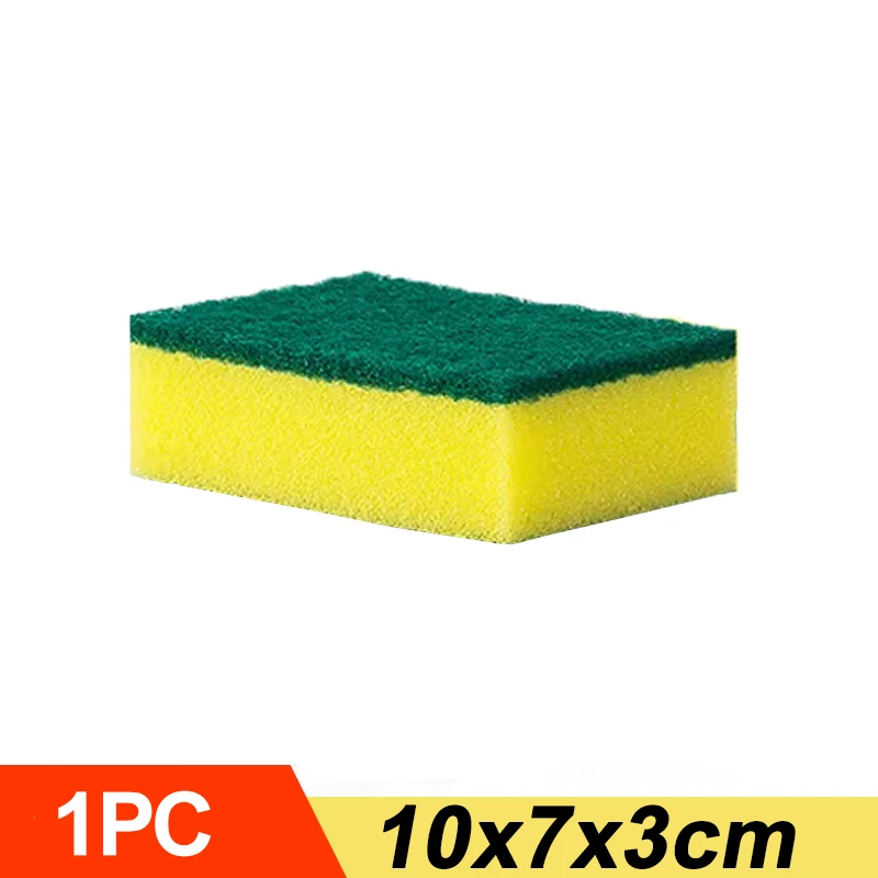 Esponja de lavar louça dupla face altamente absorvente pote de cozinha pratos esponjas de limpeza limpar escova de limpeza doméstica atacado: Azul