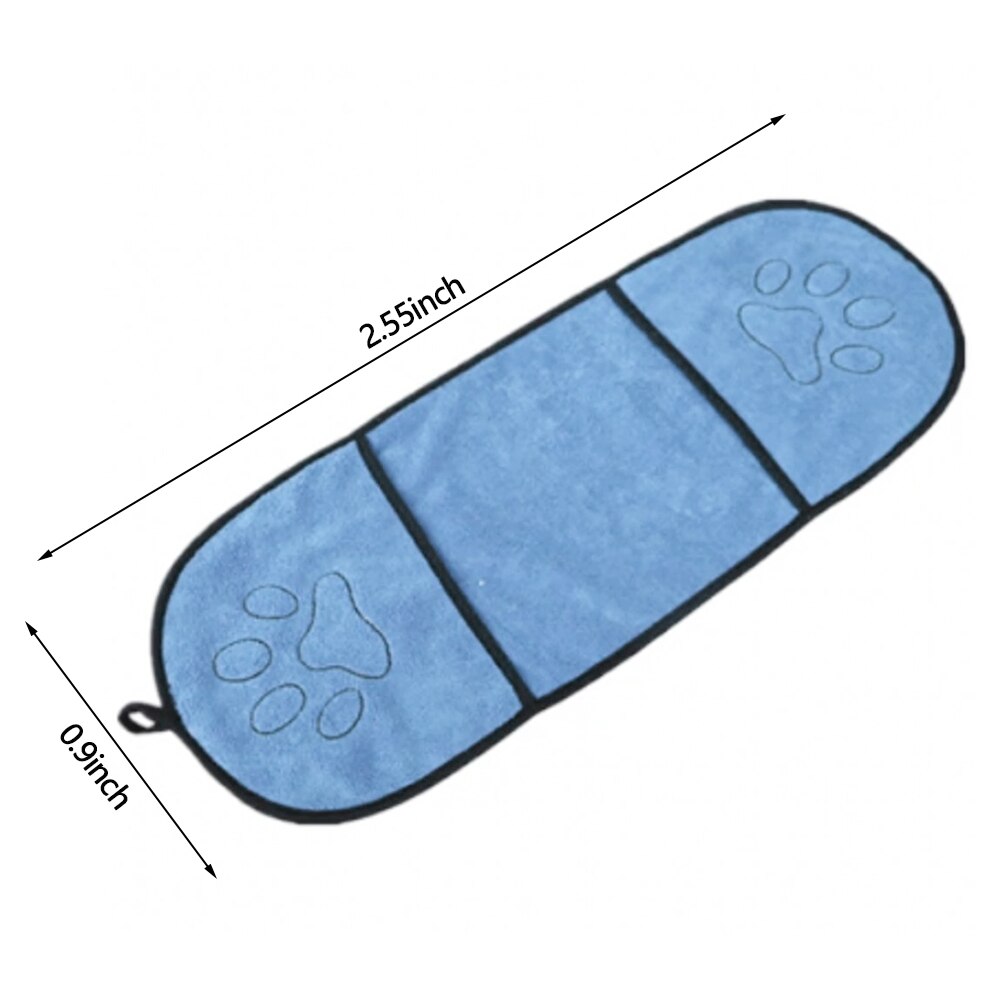 Pet Dog Bath Towel Microfiber Ultra-Absorbent Cat Small Dogs Drying Towel Blanket With Pocket For Large Dogs Bathrobe 23*65cm: Light Blue