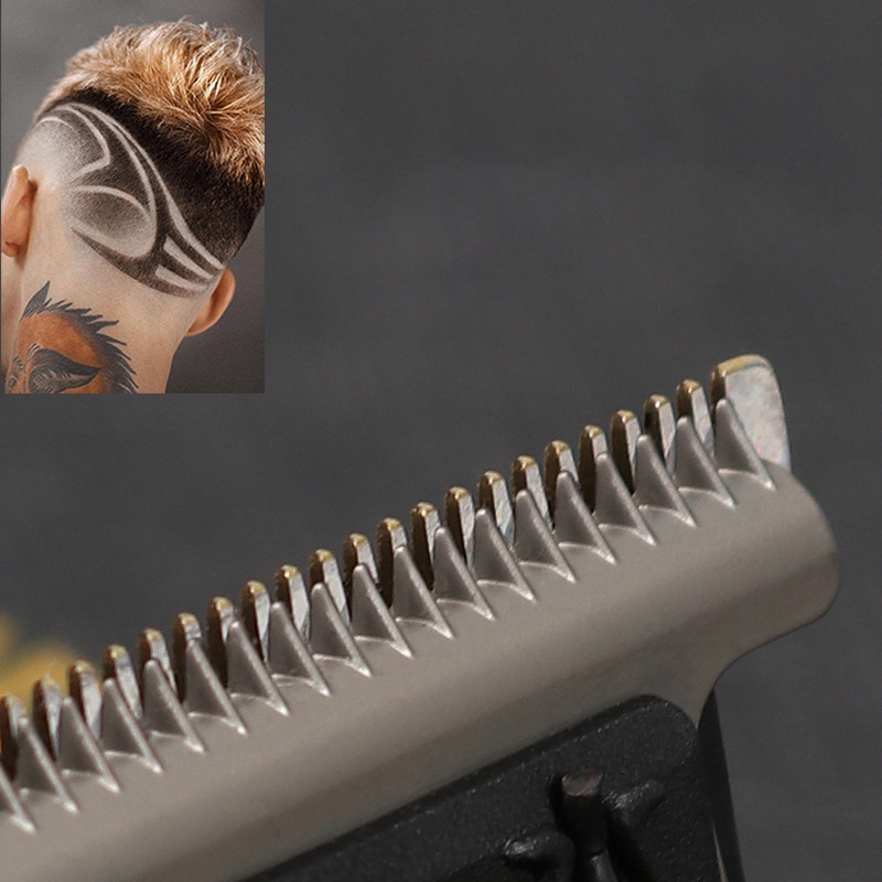 Kemei pro usb genopladeligt hår trimmer trådløs til mænd skæg 0mm skaldet elektrisk hårklipper skæremaskine km -1971