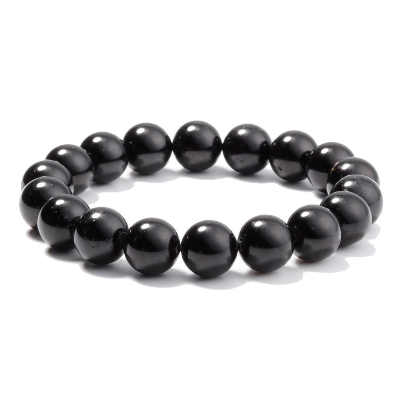 Natuurlijke 6/8/10mm zwarte Toermalijn armband voor mannen en vrouwen mode energie Bedelarmband Sieraden: 6mm  30beads