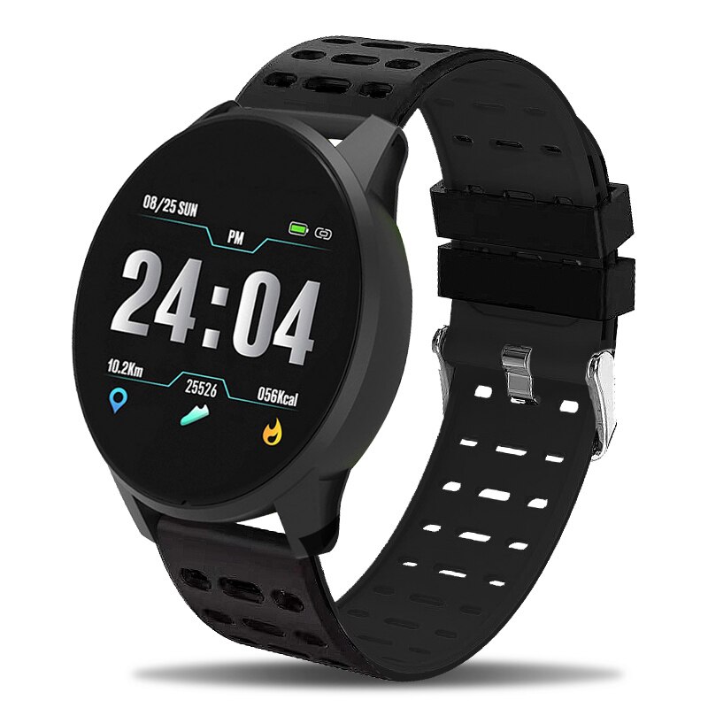 montre de santé intelligente pression artérielle fréquence cardiaque Sport montre intelligente hommes femmes fitness podomètre bracelet intelligent Smartwatch: Black