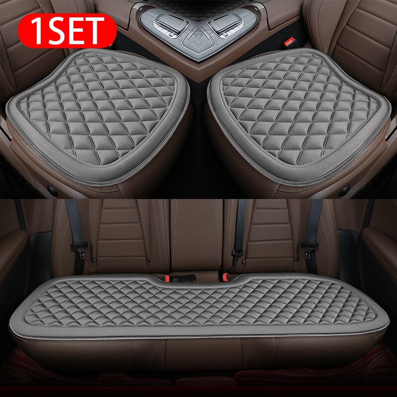 Funda de asiento de coche Universal 3D, cojín de asiento de vehículo, almohadilla de protección de Banco delantero y trasero, Protector de asiento de coche antideslizante para coche de 5 asientos: Gray Full Set