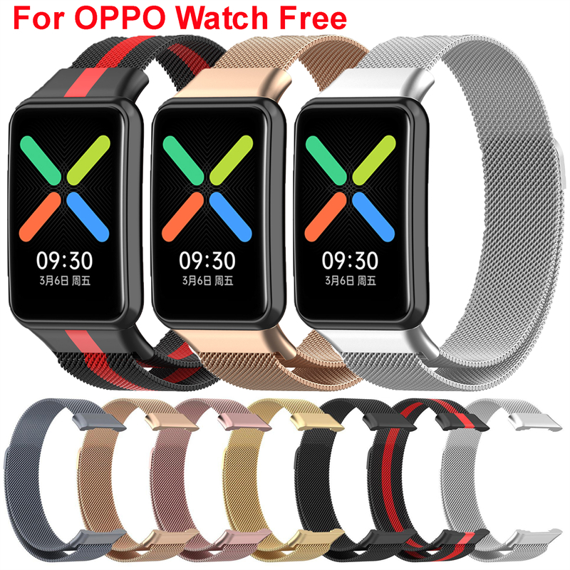 til oppo klokke gratis rustfritt stålrem magnetisk løkke armbånd metallrem til oppo klokke gratis nfc menn kvinner armbånd corrrea
