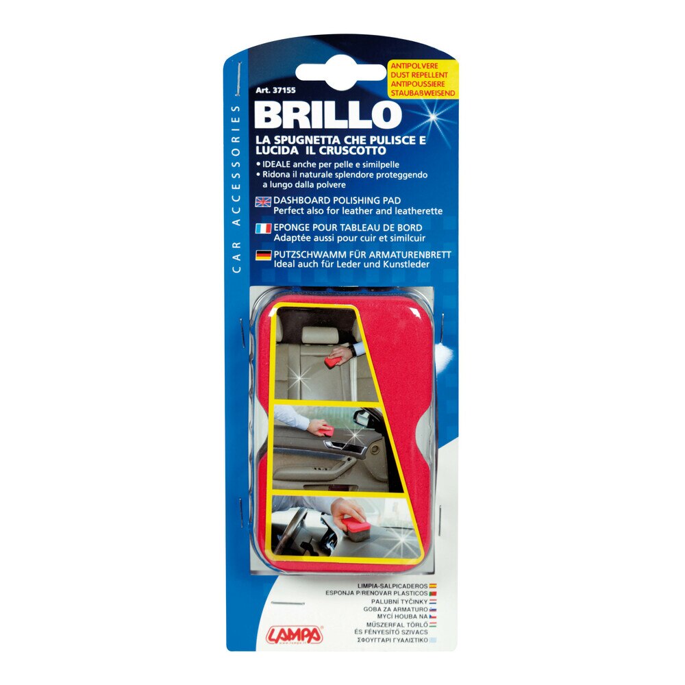 Nettoie et polit le tableau de bord voiture éponge Brillo aussi cuir et simili cuir