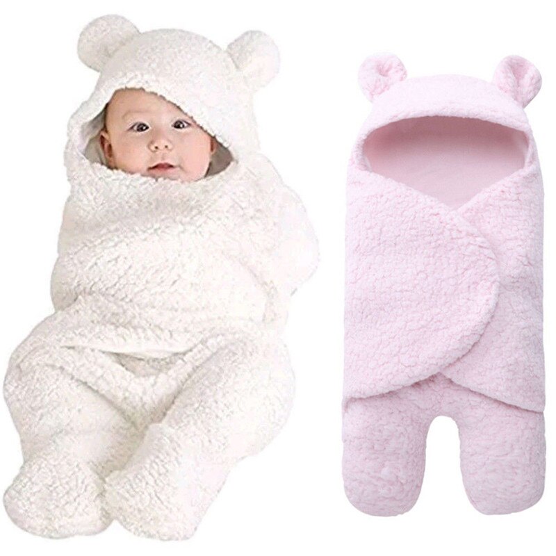 Baby Hoodies Bathrobe Bath Towel Baby Fleece Receiving Blanket Neonatal Hold To Be Cute Animal Shape Solid Newborn Kids Carpet