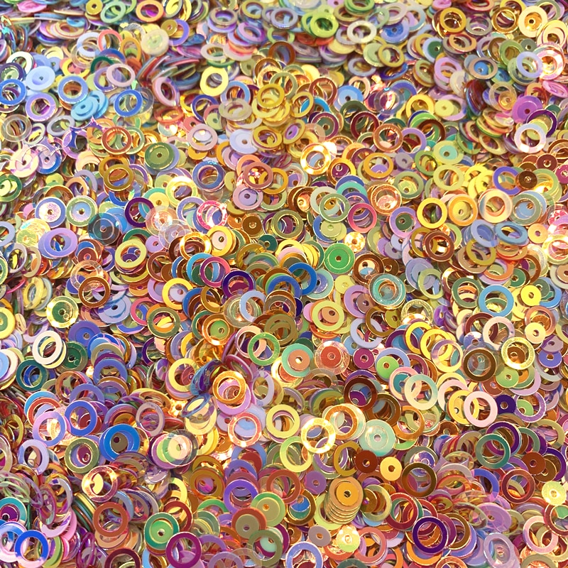 Paillettes multicolores 4-6mm, 15g environ 1200 pièces/paquet, mélange multiple, paillettes colorées, plates, rondes, amples, couture artisanat de mariage, accessoires de vêtement pour femmes