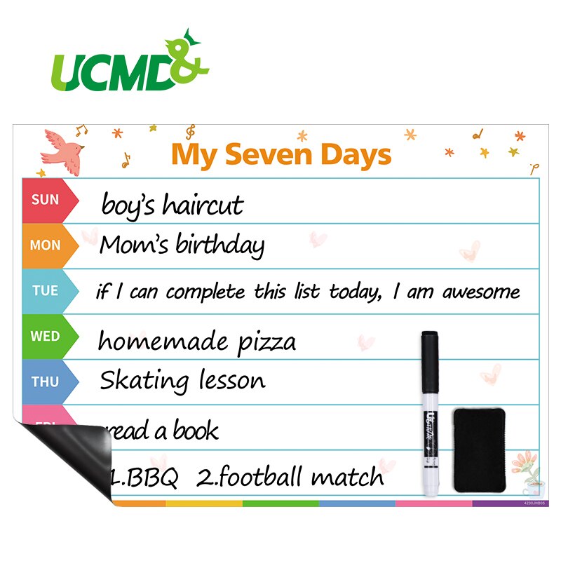 Magnetic Daily Weekly Monthly Whiteboard Planner For Students Kids Notes Planner Agenda Calendar Kitchen Fridge Decor Sticker