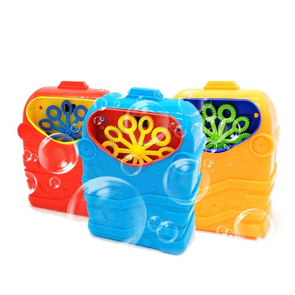 Draagbare Bubble Machine Kinderen Kids Interessante Outdoor Speeltuinen Partijen Speelgoed Speelgoed Kleurrijke Bellen X3R6