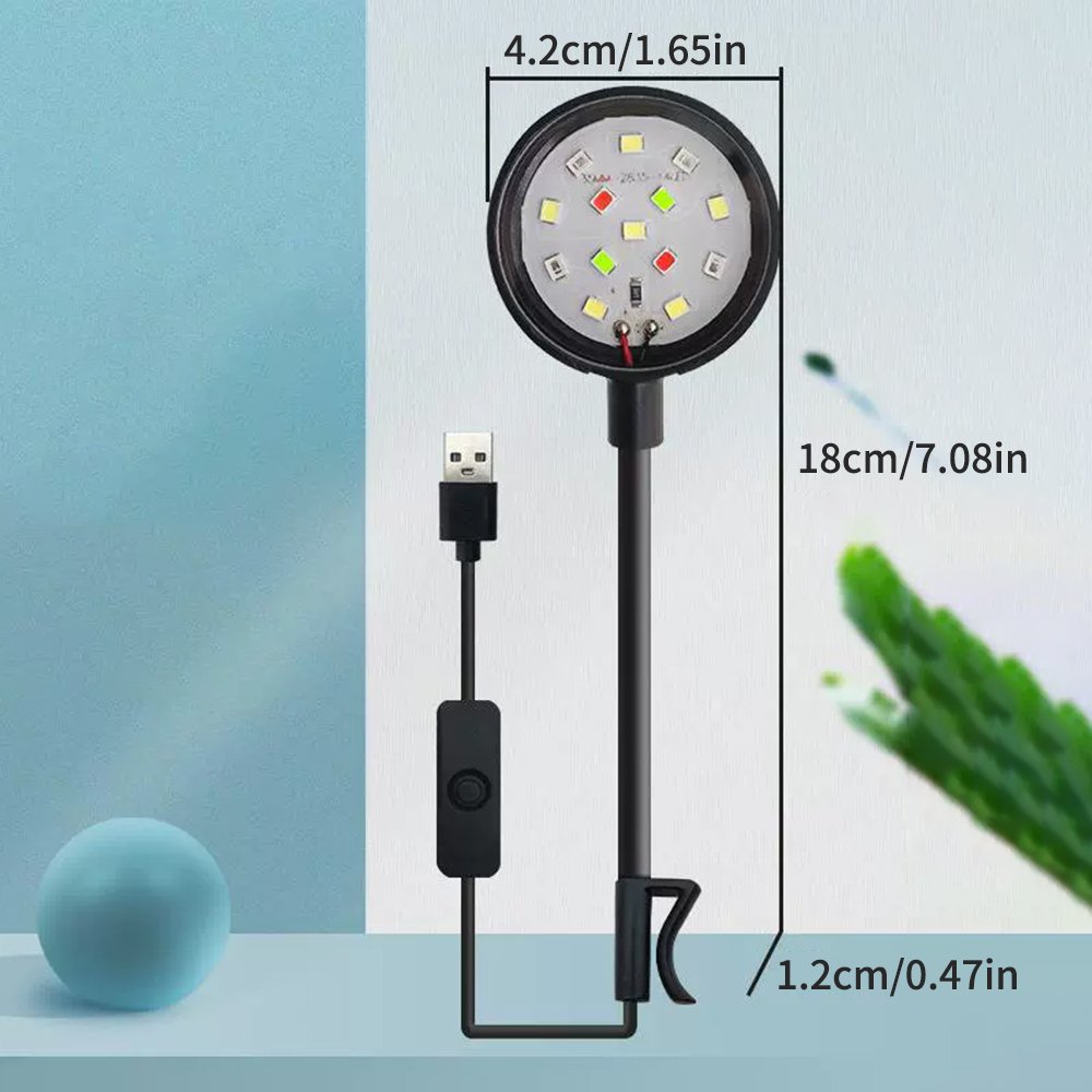 Lumière Led pour petit Aquarium, 1 pièce, éclairage d'herbe aquatique, Mini lumière de remplissage, étanche, accessoires d'aménagement paysager