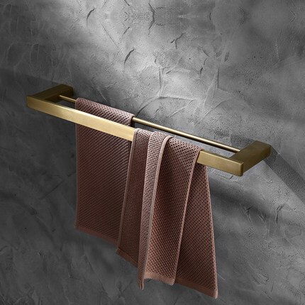 Senlesen Gold pinsel Badezimmer zubehör einstellen Gold Durcheinander Haken Handtuch Schiene Gestell Bar Regal Papier Halfter Zahnbürste Halfter Schlecht: doppelt Handtuch Bar