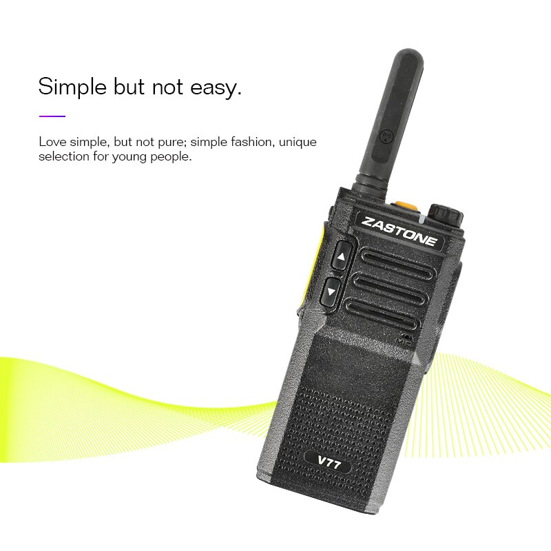 Zastone V77 Mini Tragbare Walkie Talkie Uhf 400-470Mhz 1500Mah Hf Transceiver Kommunikator Handheld Zwei-Weg Schinken Radio (Eu-stecker)