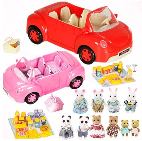 Simulazione per bambini famiglia di animali della foresta 1:12 mobili per case delle bambole figura carina coniglio in miniatura bambine giocattoli regali