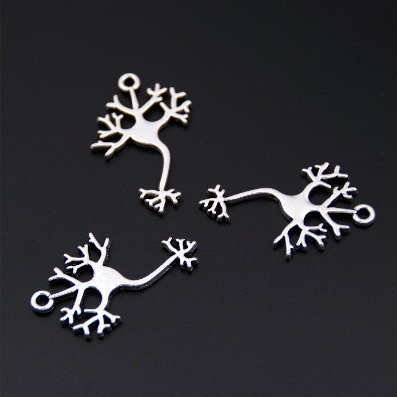 20 st silverfärg vetenskap charm molekyl hänge för smycken gör diy neurologi smycken tillbehör  a2487