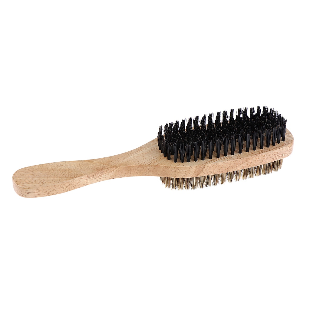 Cepillo para el pelo con cerdas de jabalí para hombre, cepillo ondulado de madera Natural para hombre, cepillo para peinado de barba para cabello corto, largo, grueso, rizado y ondulado