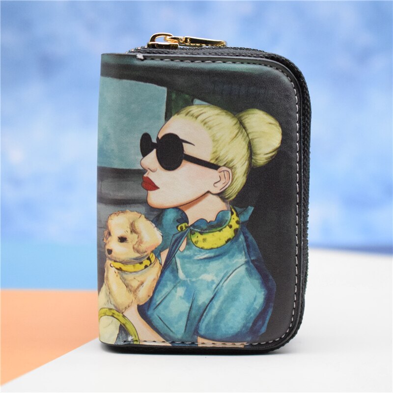 20 Bits Business Card Holder Wallet Women/men Black/coffee/red ID/bank/credit Card Holder Wallet Case PU Leather Card Bag: 20 bits Pattern 3