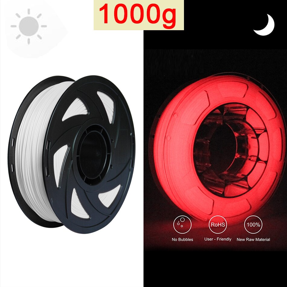 PLA glühen in das dunkel Nachtleuchtende Filament 1,75mm Kunststoff 3D Drucker Materialien glühend Regenbogen verrotten Glühwürmchen Grün Filamente: rot glühen- 1kg