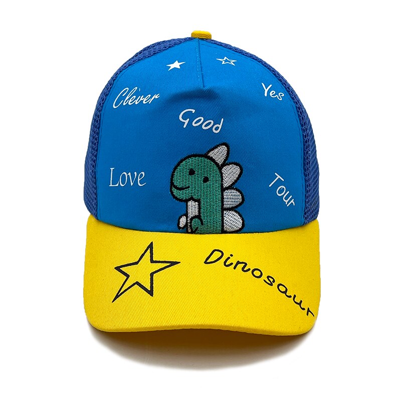 Baseballkappe für freundlicher, babys, jungen und mädchen, mit dinosaurier-stickerei, schirmmütze, unterstützung und: Blau