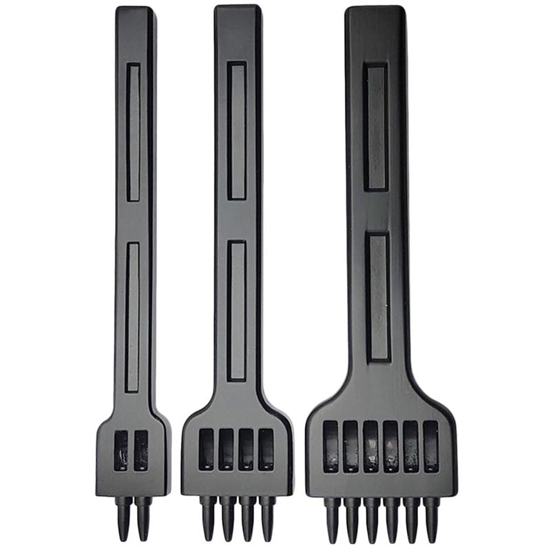 3Pcs/Set Leather Craft Tool Set Alloy Steel Hole Chisel Graving Stitching Punch Tools Kit For Leather Lacing Stitching Sewing