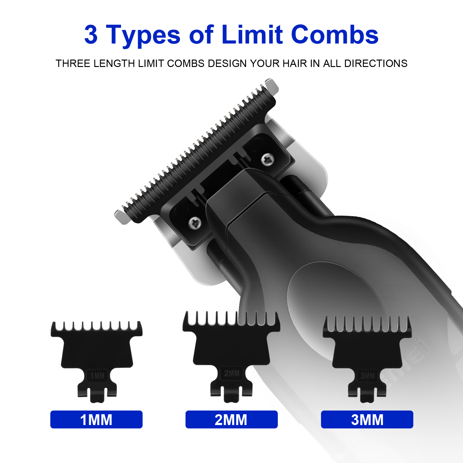 Kemei 2299 Barber Cordless Hair Trimmer 0mm Zero Gapped Carving Clipper Detailer Electric Finish Cutting Machine