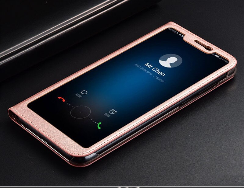 Für Huawei Honor 8X Fall 8X Max Full View Fenster PU Leder Flip Abdeckung Funda Fall für Huawei Ehre 8X /8x Max schutzhülle: for Huawei Honor 8X / Rose Gold