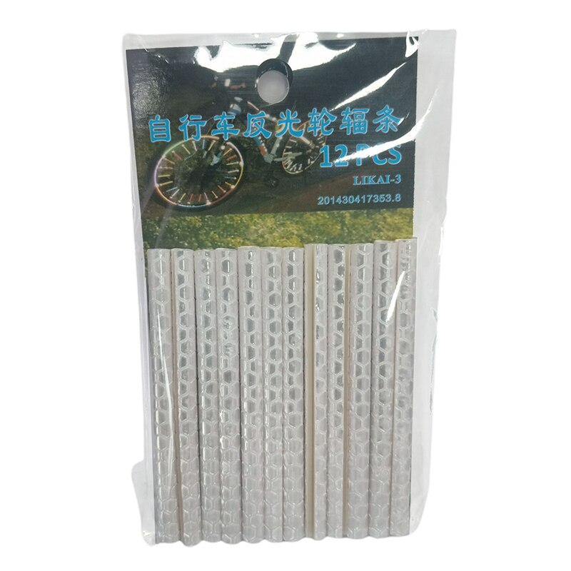 1 Set Fiets Reflecterende Stickers Wiel Spaken Buizen Strip Veiligheidswaarschuwing Licht Reflector Fietsen Fiets Licht Accessoires: white