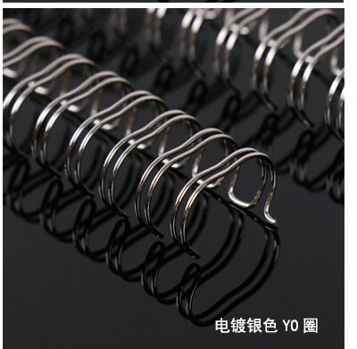 100pcs Double Wire Binding 3:1 Metal YO Double Coil Calendar Binding Coil Notebook Spring Book Ring Wire O Binding A4 Binders: 9.5mmsilver