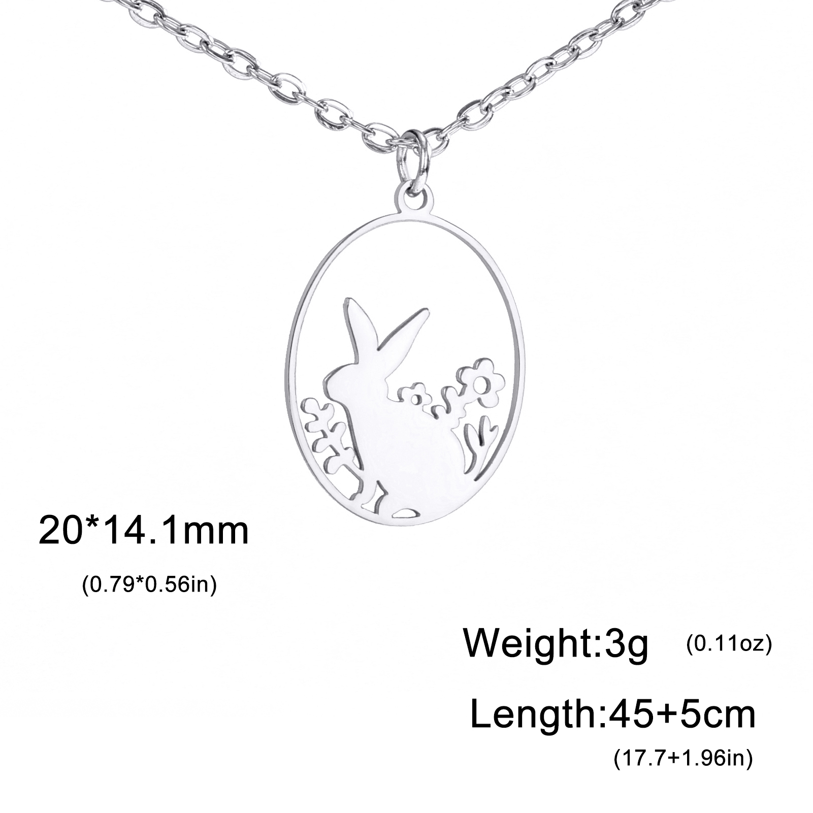 Roestvrijstalen Holle Ellips Dieren Hangers Ketting Meisjes Mode Schattige Konijn Vogels Serie Ketting Ketting Sieraden Voor Vrouwen: Antique Bronze Plated