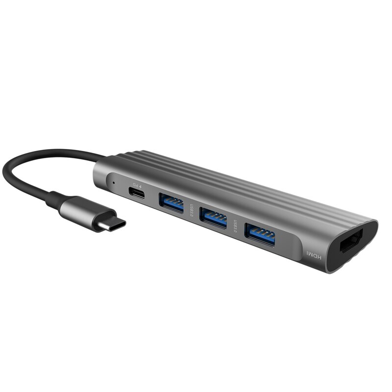 5 in 1 USB C HUB, Docking Station Includes 1XPD + 1XHDMI + 3XUSB 3.0 for PC Laptop: Default Title