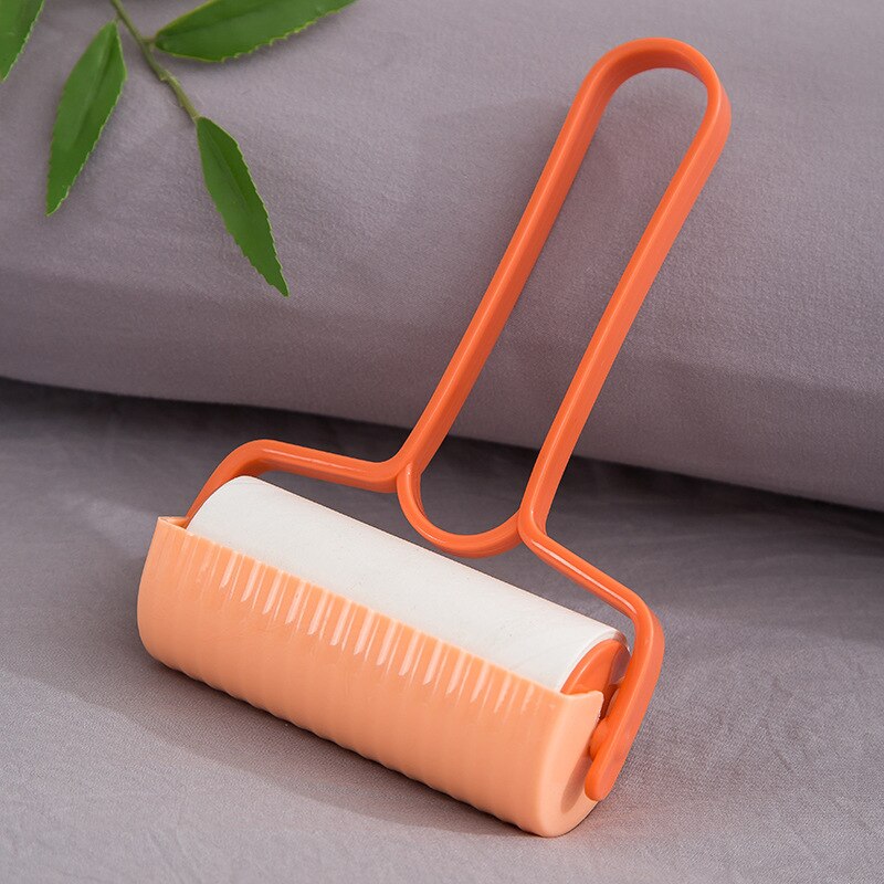 Lint Sticky Picker Cleaner Pet Hair Remover Dust Roller Cleaner Wasbare Roller Pet Hair Kleren Fluff Remover Lint Remover: orange with cap