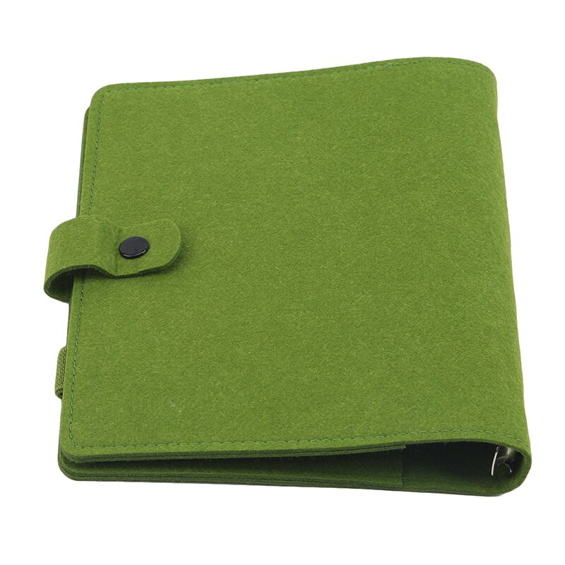 A5 A6 Felt shell fabric notebook Loose Leaf Notebook Paper Planner Inner Page ring binder Stationery Traveler Journal: green / A6