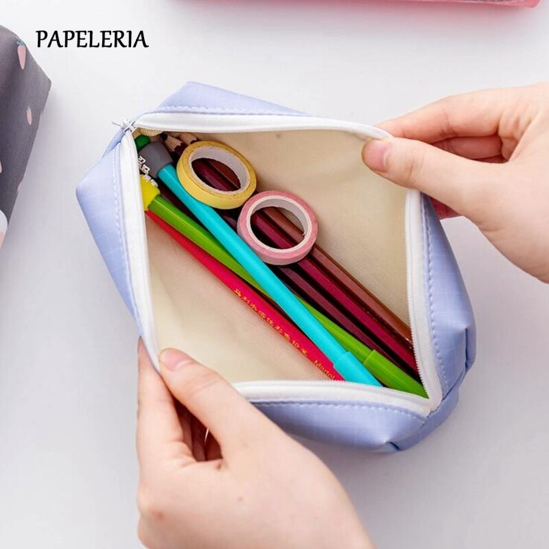 Skola pu läder pennfodral frukt vattenmelon ananas pennväska för flickor brevpapper kawaii penna kassatillbehör