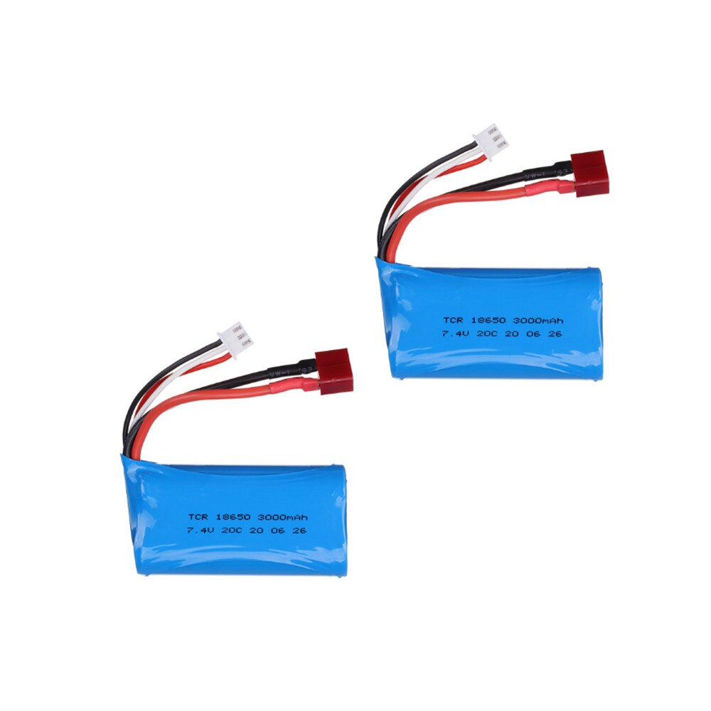 7.4V 3000mAh lipo Battery 18650 for Q46 Wltoys 10428 /12428/12423 RC Car Spare Parts 7.4V 2S battery with charger for toys parts: Yellow