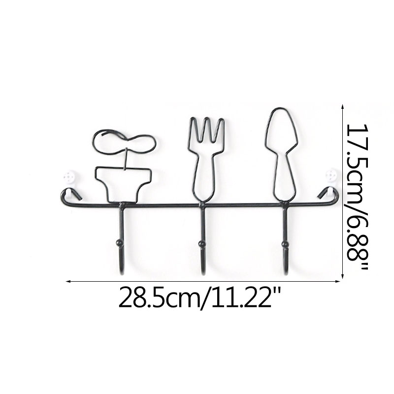 Nordic Ins Smeedijzeren Opslag Rack Sleutelhouder Muur Haken Home Decoratie Accessoires Cartoon Bestek Haken Kamer Organizer: A