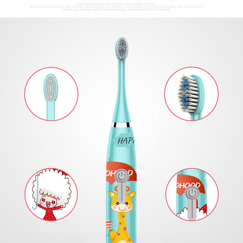 Child Electric Toothbrush Dental Electric Cleaning Brush Kids Ultrasonic Rechargeable Toothbrush